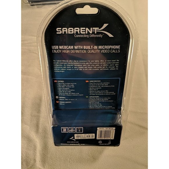 Sabrent SBT-WCCK High Definition USB Webcam W/Microphone #9071B BRAND NEW x2 - Picture 6 of 8